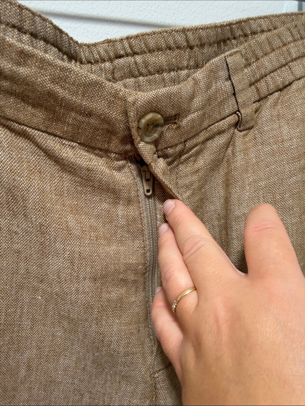 NWT Banana Republic Men’s Linen Blend Mason Athletic Tapered Fit TAN Pant 34x28 - Picture 3 of 11